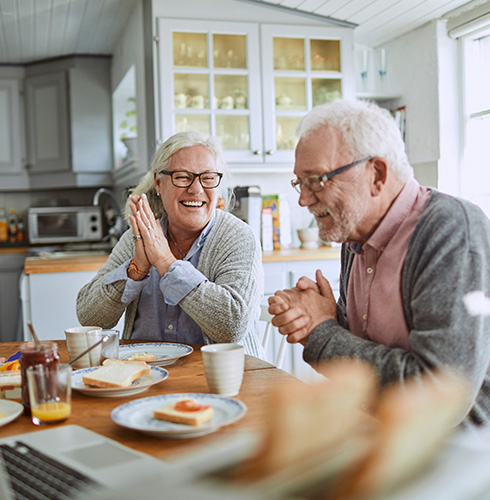 Excited senior citizens