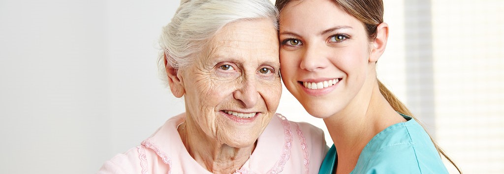 Young and senior women in a retirement community