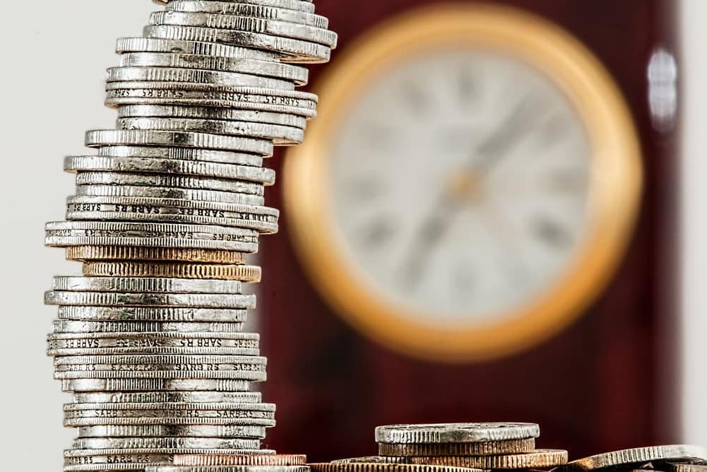 Coin stack and clock