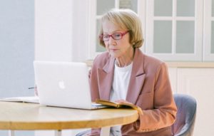 Senior woman using a computer