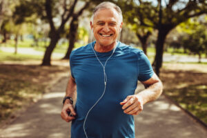 senior man going on a run