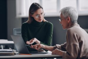 Person meeting with a financial advisor