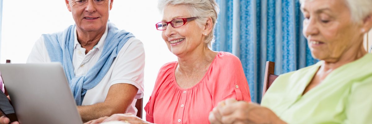 Seniors spending time together Seniors spending time together in a retirement home